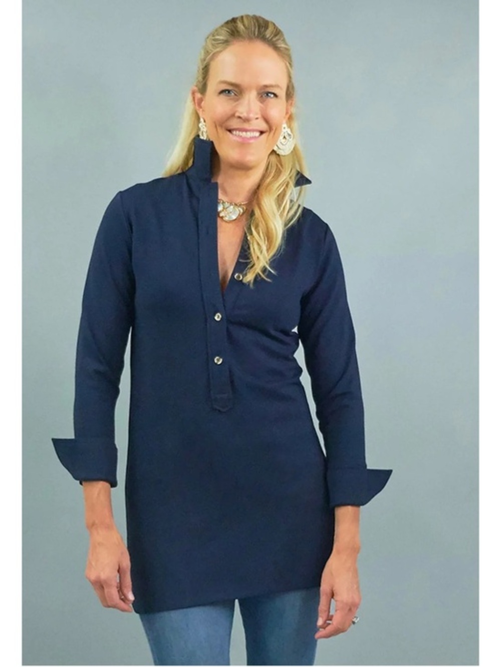 CK BRADLEY IVY TUNIC - NAVY BLUE PONTE SZ L